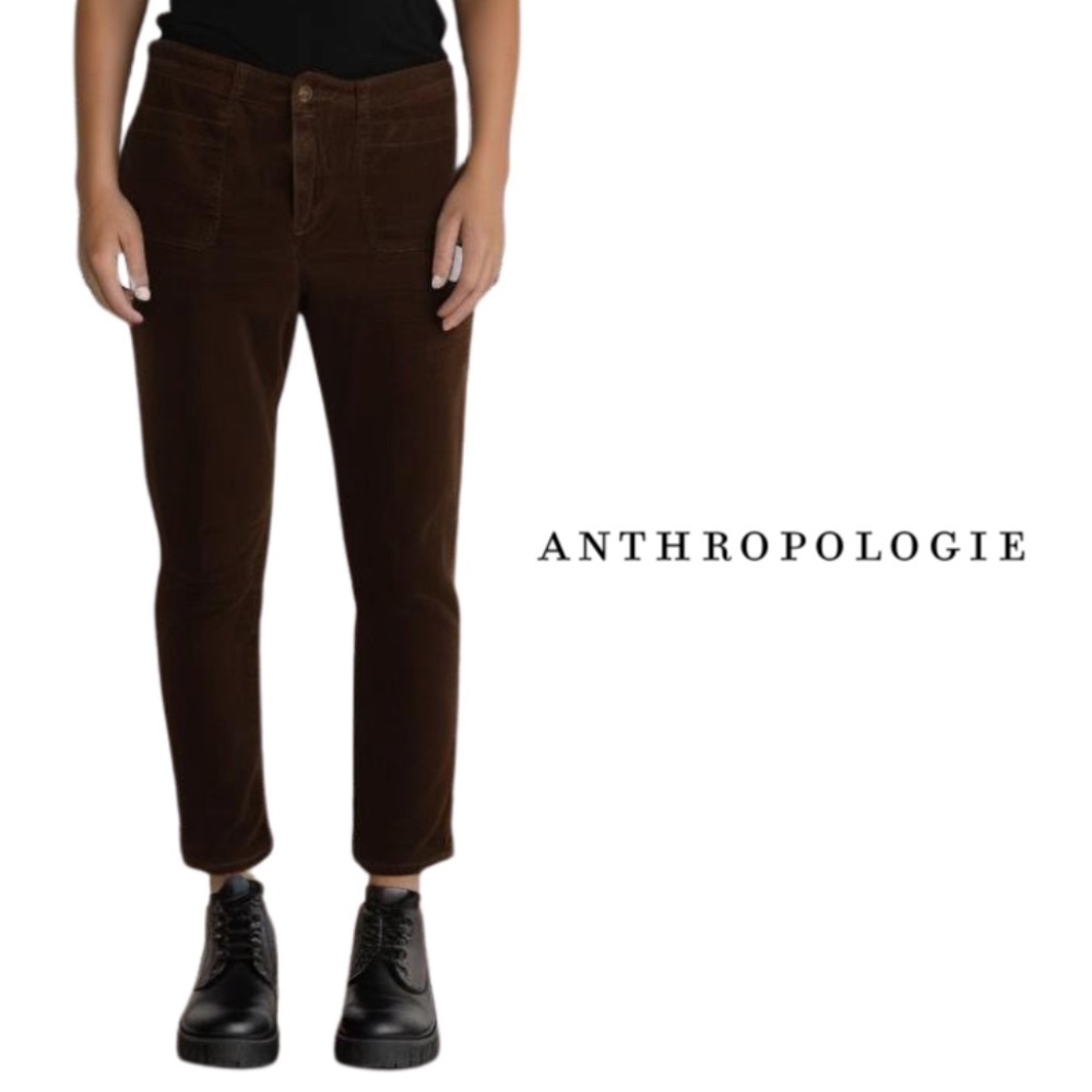 Anthropologie Pilcro and the Letterpress Corduroy Pants Rich Chocolate Brown 31